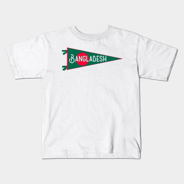 Bangladesh Flag Pennant Kids T-Shirt by zsonn